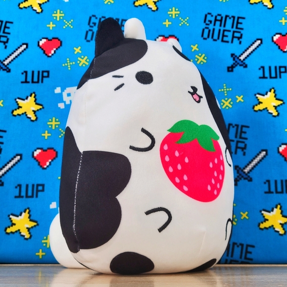 Cepia Cats Vs Pickles MooBerry The Strawberry Cow 8" #456 UltraSoft Jumbo Plush - Picture 2 of 11
